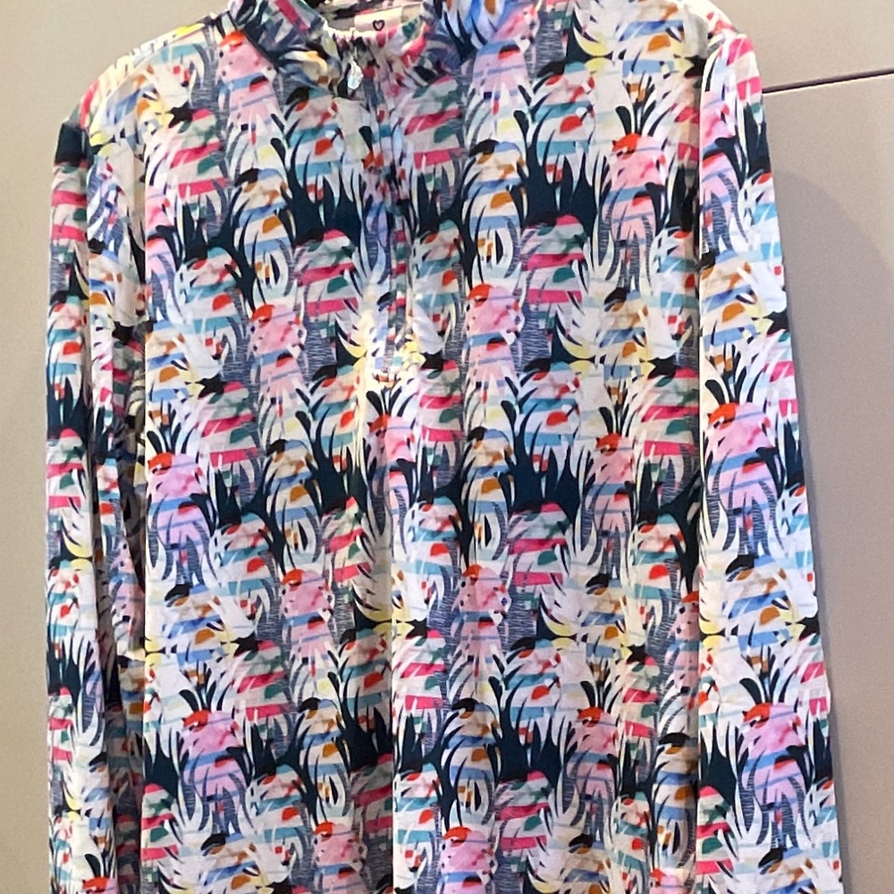 DAILY SPORTS  LONG SLEEVE  1/4 ZIP TOP  XL NAVY PINK FUSHIA RED MULTI